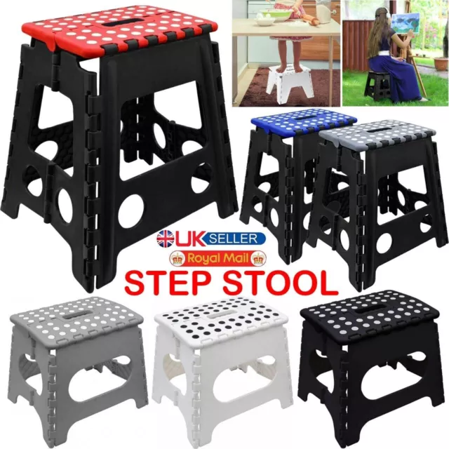 Large Small Step Stool Folding Foldable Multi Purpose Heavy Duty Home Kitchen