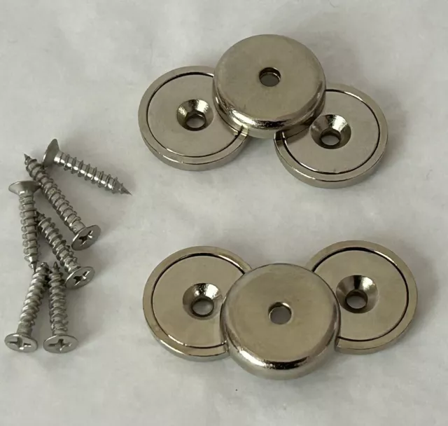 Strong Magnets 50 lbs 1” diameter Heavy Duty Neodymium Cup Magnets 6-PACK