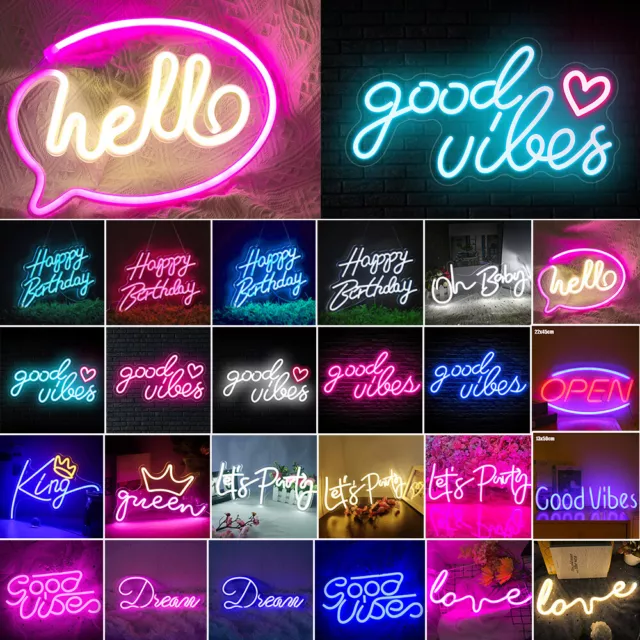 Große Neonschild LED Leuchtschild Party Bar Hochzeit Leuchtreklame Geburtstag DE