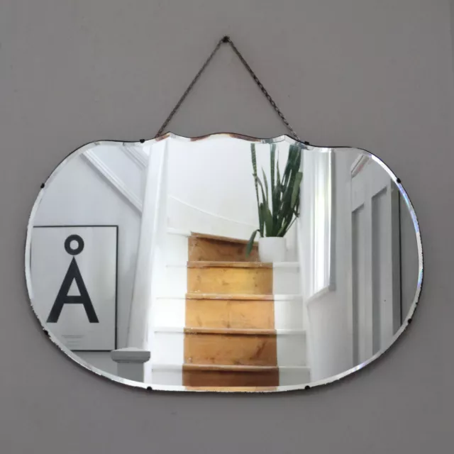 Large Vintage Frameless Mirror