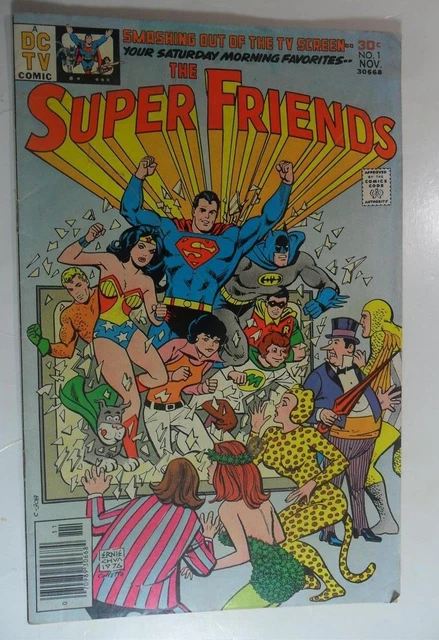 Super Friends #1 Dc Nov 1976 Saturday Morning Cartoon Superman Batman Vg/F 5.0