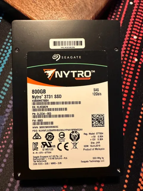 Seagate Nytro 3731 XS800ME70004 800GB SSD - 2.5" Internal - SAS