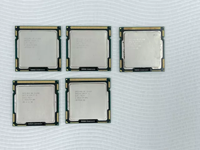 Lot of 5 Intel Core i5-650 3.2GHz Dual-Core CPU SLBTJ LGA1156 3