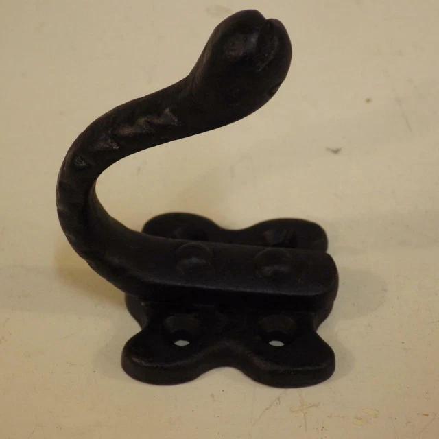 Black  iron "old English" single coat hook 50 mm high Superior brass 2019 3