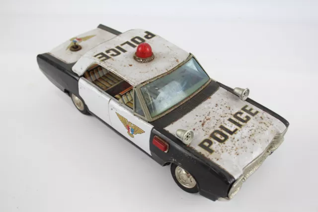 Vintage Tin Toy Japan Police Car Battery Operated