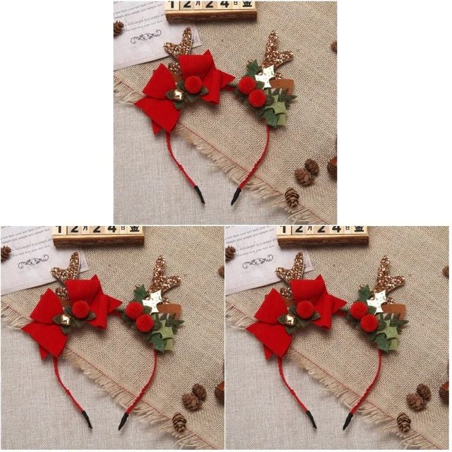 3x Urlaub Haarband Weihnachten Cosplay Haar-accessoire Geweih Headwear Haar Hoop
