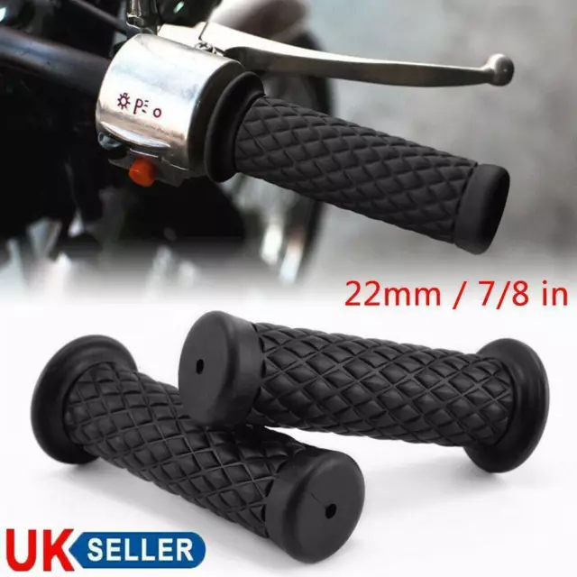 Universal Motorcycle Motorbike Rubbers Handlebar Handle bar Grips 22mm 7/8" UK