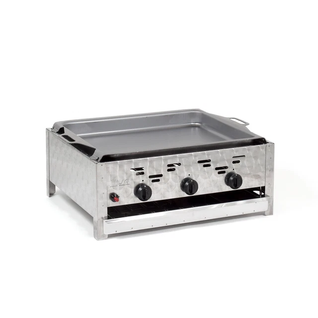 Gasgrill Gasbräter 3-flammig (11kW Edelstahl-Brenner) mit Grillrost oder Pfanne