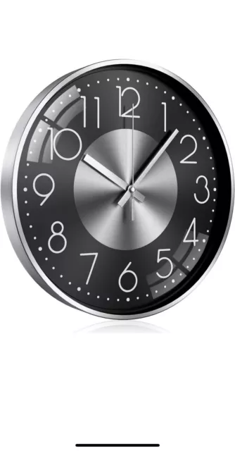 Wall Clock 12 Inch Silent Non Ticking Clock Battery Operated Round