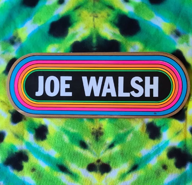 JOE WALSH KLOS 95.5  Vintage 80's Rainbow Bumper Sticker Decal Old Style