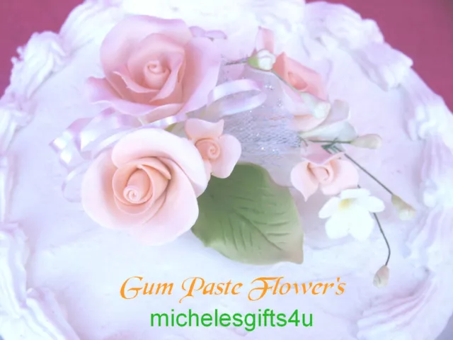 ENVÍO GRATUITO Pasta de goma Rosas de melocotón Azúcar Pastel Decoración Flores