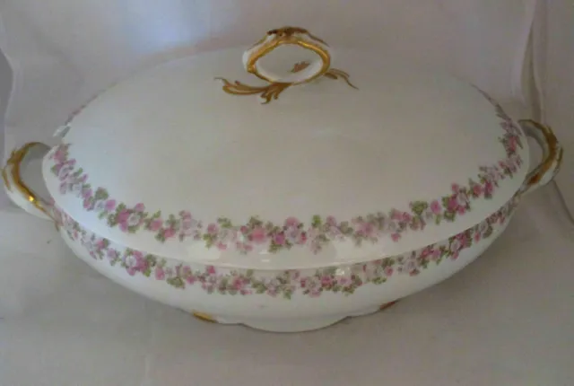 Belle soupière ancienne porcelaine Limoges ovale Charles Ahrenfeldt Soup Tureen 3