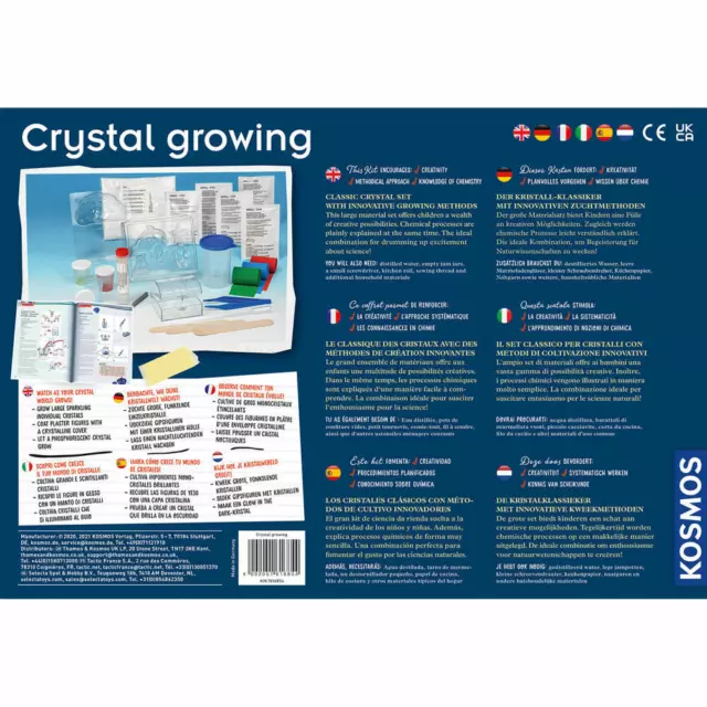 KOSMOS Kristalle züchten Crystal Growing Experimentierkasten Kinder Mehrsprachig 2