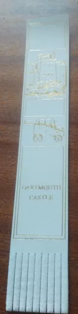 Dartmouth Castle 🏰 Devon White Vintage Leather Bookmark GVC!! B61