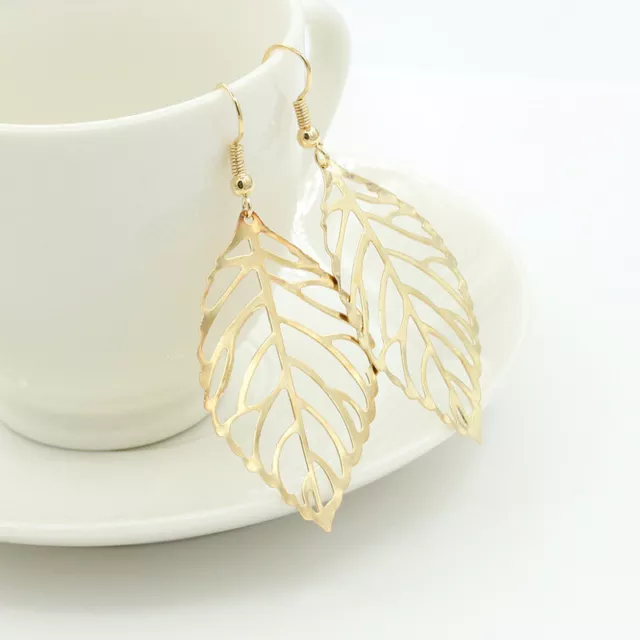 Fashion 1pair Gold Leaf stud earrings Stud Earring Women Party Jewerly @36