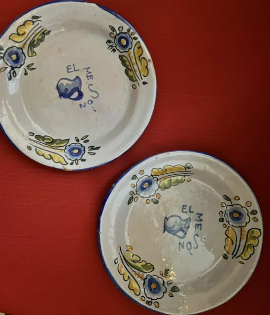emilio niveiro talavera pottery hand made primitive art plate 18th century