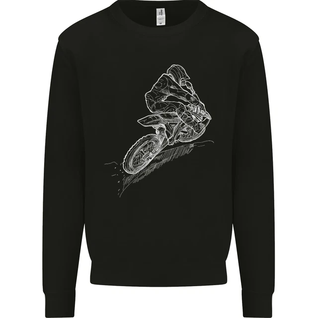 Motocross Rider Drawing Dirt Bike MotoX Kids Sweatshirt Jumper