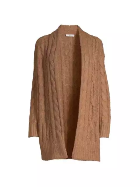NEW Vince Cable Knit Alpaca & Wool Blend Cardigan In Camel -SZ M  #S5027
