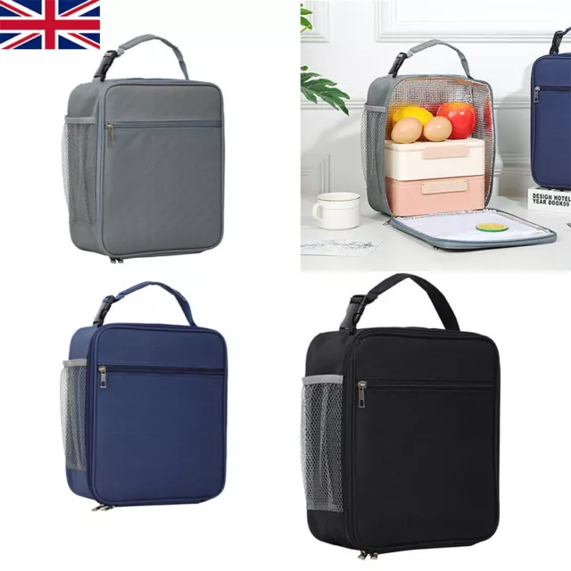 Thermal Insulated Lunch Bag Cool Bag Picnic Adult Kids Food Storage Lunch Box UK