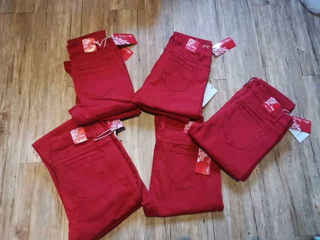 Lot De 10 Jeans Skinny Femme Rouge - Tailles 36 à 44, Neufs Avec étiquettes Miss Fanny