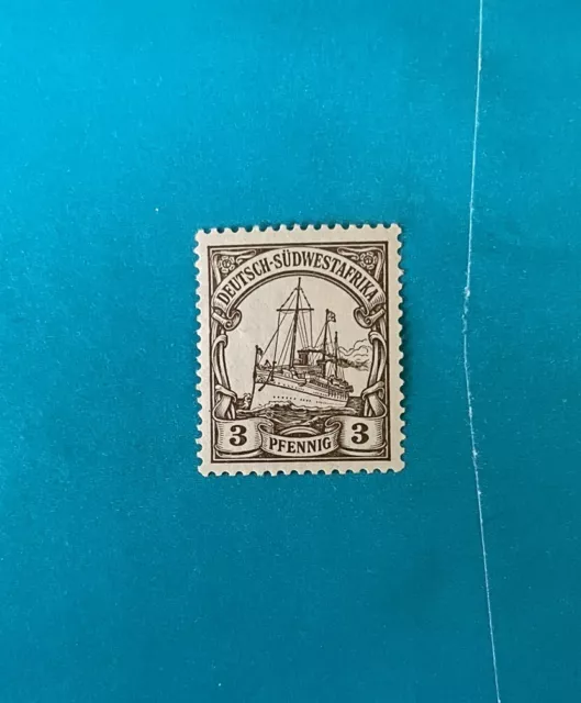 Antique Stamp Germany 1901 Southwest Africa 3pf BrownYacht Unwmk Scott # 13 Mint