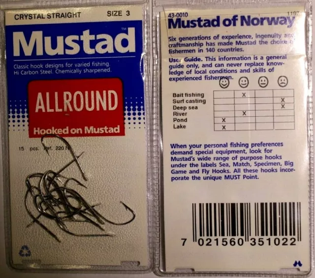 AMO MUSTAD COD.220N CRYSTAL STRAIGHT 15 ami per confezione