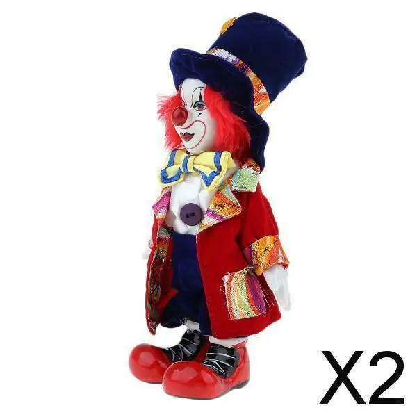 2X Regalo di Compleanno per Bambini in Porcellana con Bambola Pagliaccio