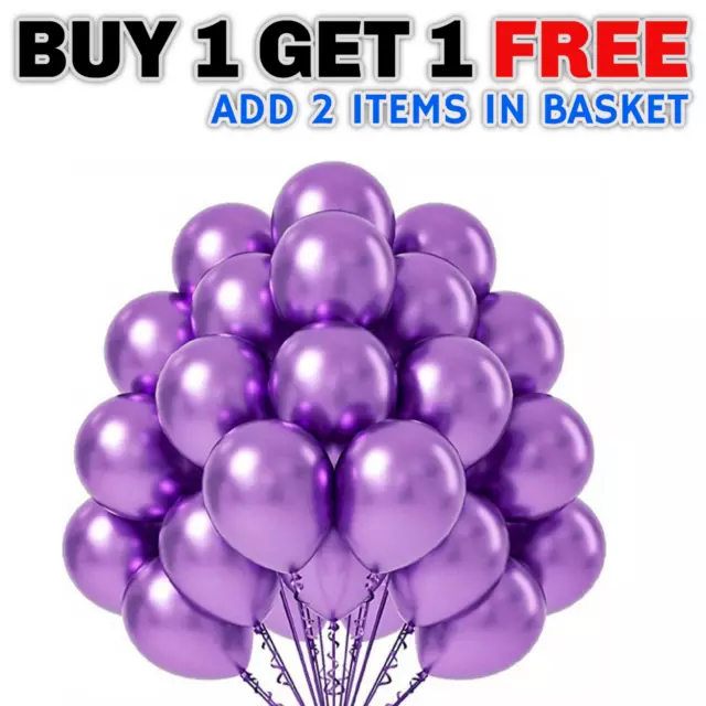 CHROME BALLOONS 12" METALLIC LATEX PEARL Helium BALLOON Birthday Party DECOR UK