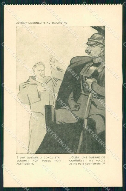 Militari Propaganda WW1 WWI Anti German Louis Raemaekers cartolina XF8379