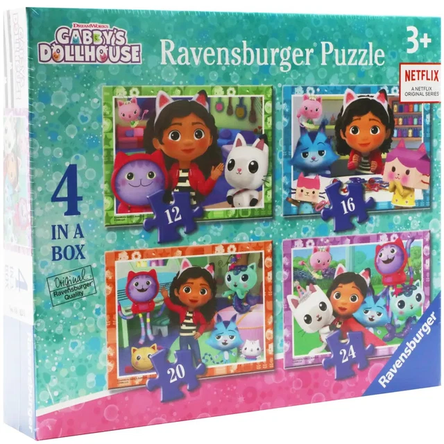 RAVENSBURGER GABBY'S DOLLHOUSE 4 in a Box Jigsaw Puzzle Set 03143 for ...