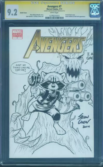 Guardians of the Galaxy CGC SS 9.2 Rocket Groot Chen Original art Sketch 1/11