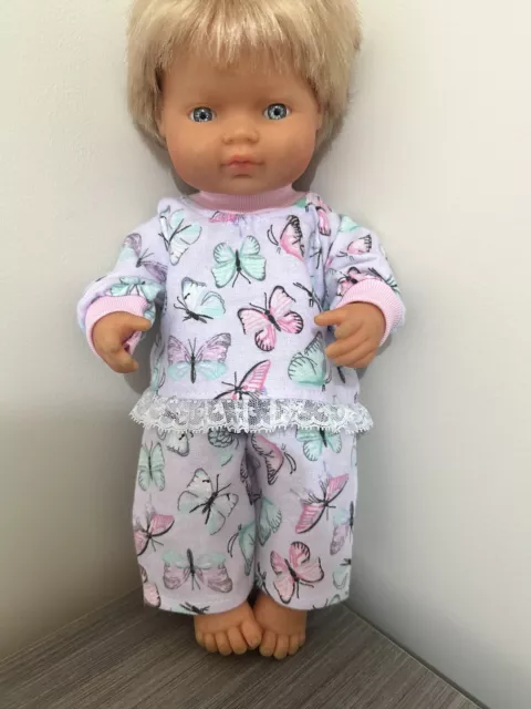 Dolls clothes made to fit 38cm Miniland  Dolls.  Pyjamas