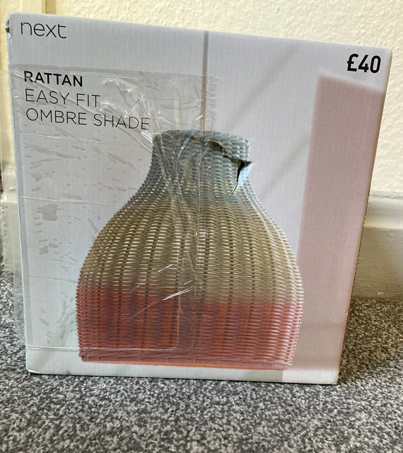 NEXT PINK OMBRE Rattan Woven Easy Fit Shade Pendant Ceiling Lighting Home Decor EUR 29,20