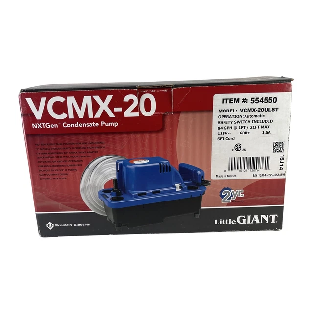 LITTLE GIANT VCMX20ULST 554550 115Volt Automatic Condensate Removal