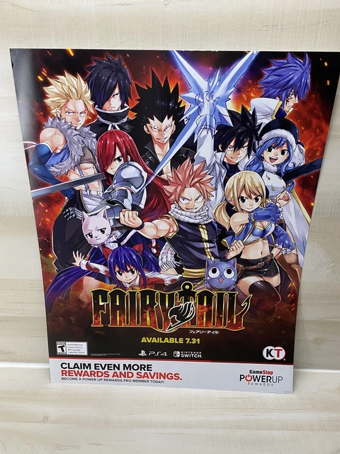 FAIRY TAIL (PS4 / Switch) Anime Game Poster, Game Room, One Sided 22”X28  EUR 27,76 - PicClick FR