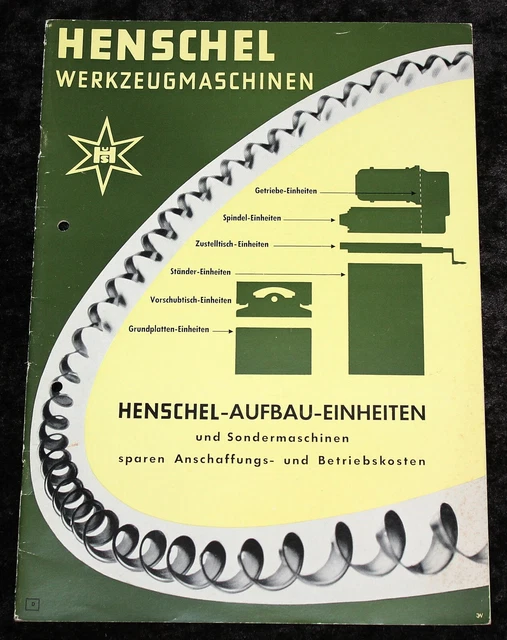 Henschel Werkzeugmaschinen , alter Prospekt von 1954