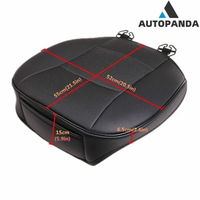 BLACK Leather Car Front Seat Cushion Pad Protector Mat Cover Sedan Driver