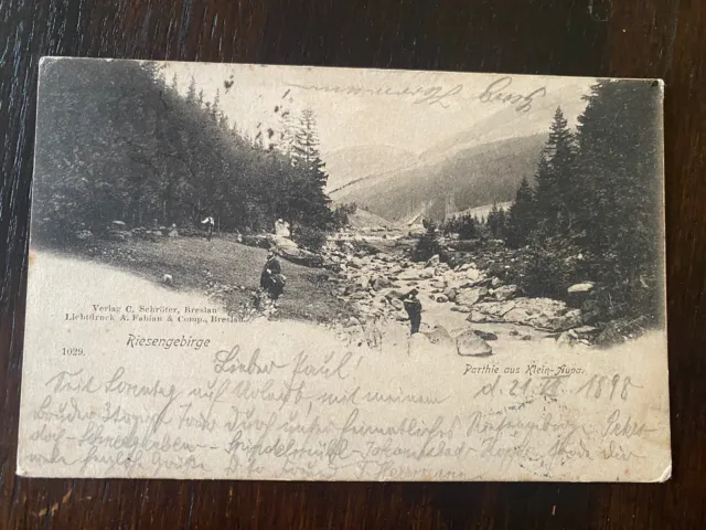 Uralte Ak Postkarte Riesengebirge Klein Nupa 1898