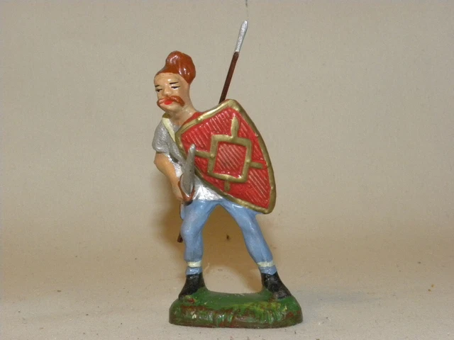FIGURINE COMPOSITION DURSO Chevalier Moyen Age Guerrier A Cheval Tirant