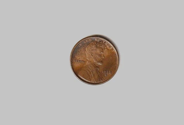 United States One Cent Piece. 1912S. Key Date. Very Low Mintage. Scarce.