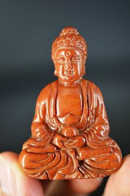 Delicate Chinese Old Jade Carved *Buddha* Pendant/Statue A2