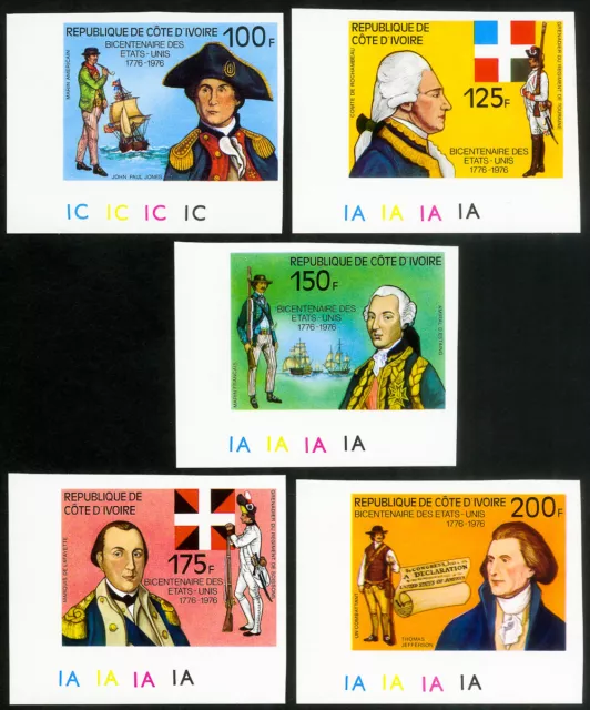 Ivory Coast Stamps MNH Imperforate Set Of 3