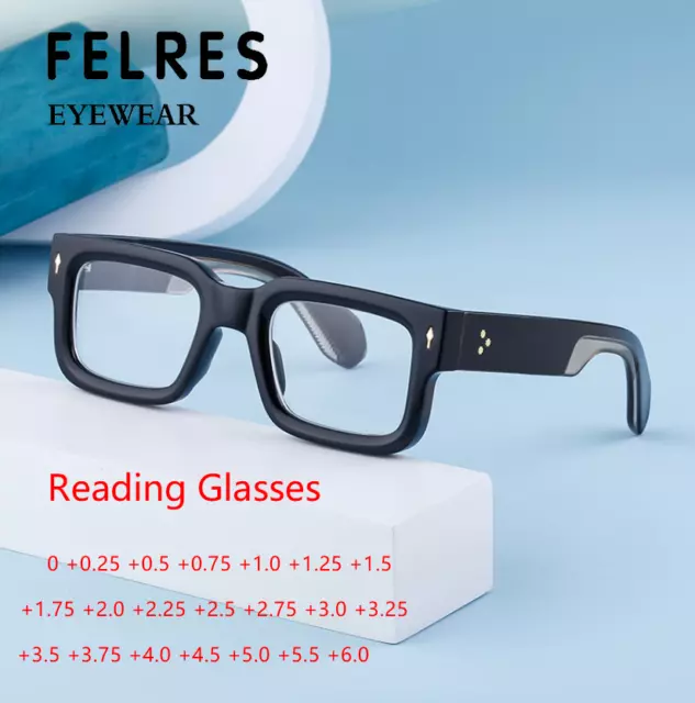 Hot Square Blue Light Blocking Reading Glasses For Men Women Thick Frame Glasses