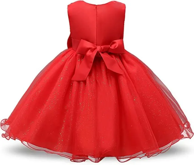 Toddler Fiore Bambini Ragazze damigella d'onore Abito Bowknot Sposa A-line Dress 6