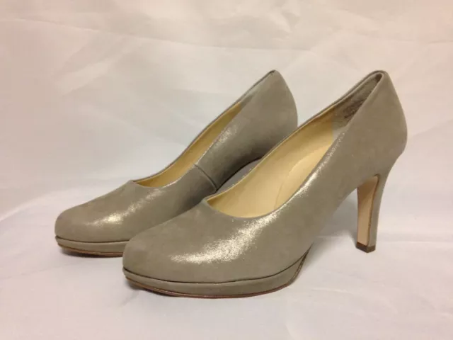 Paul Green Olisa Pump 7.5 M Taupe Metallic Leather E327027  New with Box