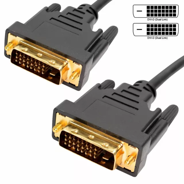 3m DVI Monitor Cable 25 Pin (24+1 pin) DVI-D Male to M Digital Dual Link Lead