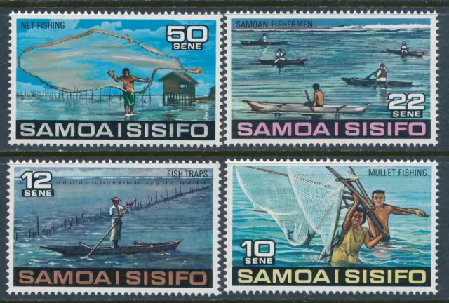 1976 Samoa Fishing Set Of 4 Fine Mint Mnh