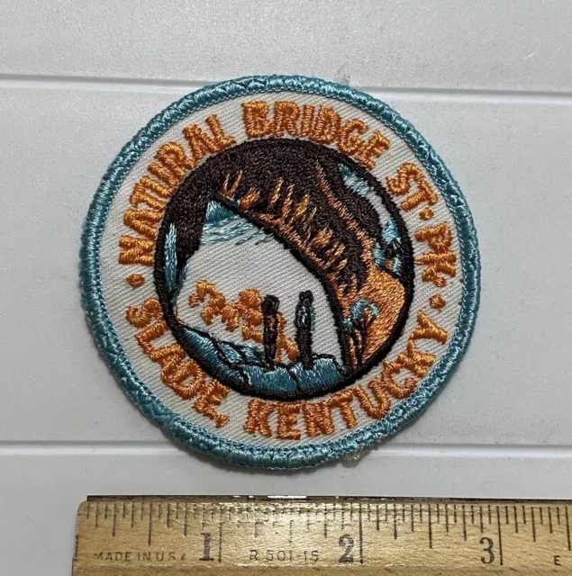 Natural Bridge St. Pk. Slide Kentucky State Park Round Embroidered Patch Badge