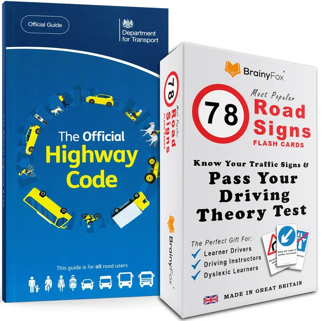 UK DRIVING THEORY Test Kit Highway Code 2024 Book + 78 Road Signs Flash Cards £15.99 PicClick UK