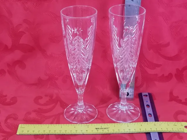 Mikasa Christmas Tree Clear 8 5/8” Fluted Champagne Goblet(s)
